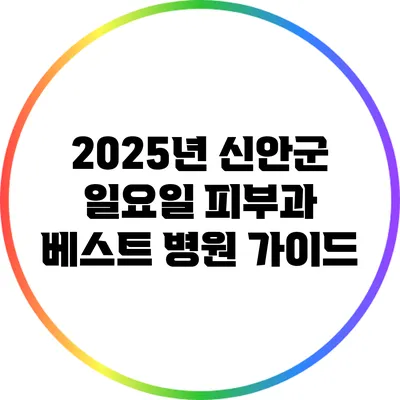 2025년 신안군 일요일 피부과 베스트 병원 가이드