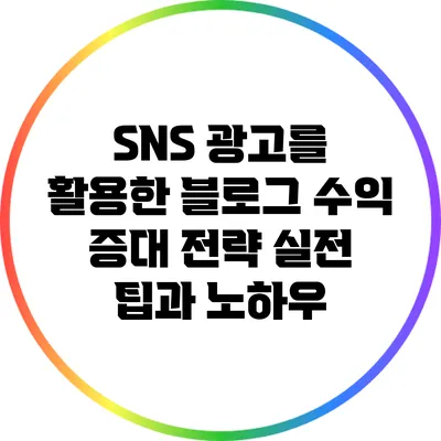 SNS 광고를 활용한 블로그 수익 증대 전략: 실전 팁과 노하우