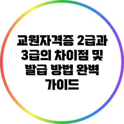 교원자격증 2급과 3급의 차이점 및 발급 방법 완벽 가이드