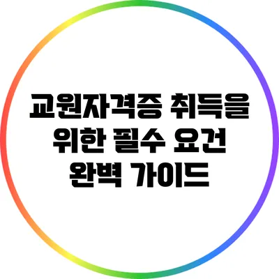 교원자격증 취득을 위한 필수 요건 완벽 가이드