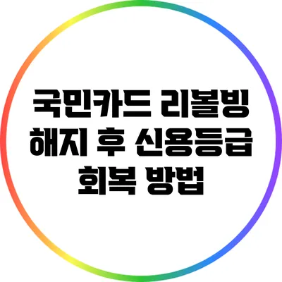 국민카드 리볼빙 해지 후 신용등급 회복 방법