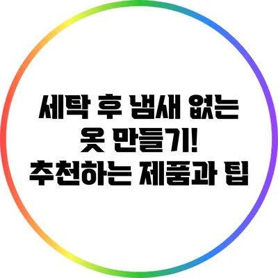 세탁 후 냄새 없는 옷 만들기! 추천하는 제품과 팁