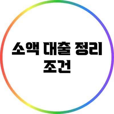 소액 대출 정리: 조건