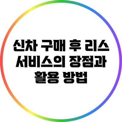 신차 구매 후 리스 서비스의 장점과 활용 방법