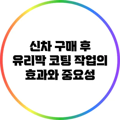 신차 구매 후 유리막 코팅 작업의 효과와 중요성