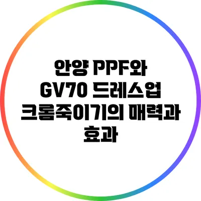 안양 PPF와 GV70 드레스업: 크롬죽이기의 매력과 효과