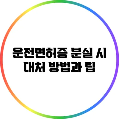 운전면허증 분실 시 대처 방법과 팁