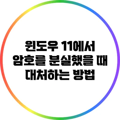 윈도우 11에서 암호를 분실했을 때 대처하는 방법