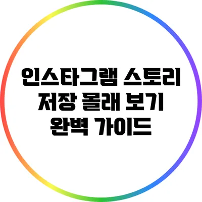 인스타그램 스토리 저장: 몰래 보기 완벽 가이드