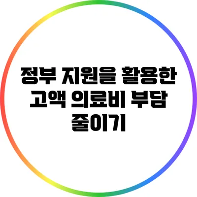 정부 지원을 활용한 고액 의료비 부담 줄이기