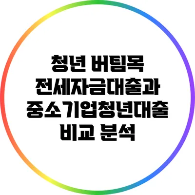 청년 버팀목 전세자금대출과 중소기업청년대출 비교 분석