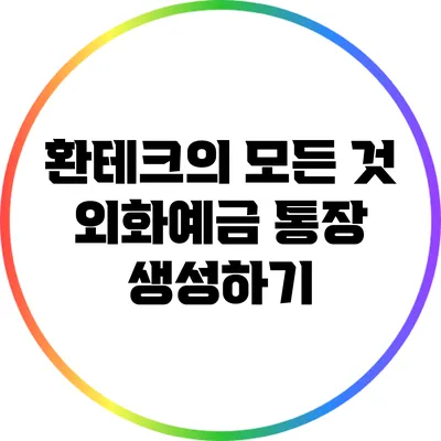 환테크의 모든 것: 외화예금 통장 생성하기