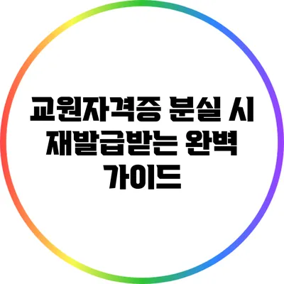 교원자격증 분실 시 재발급받는 완벽 가이드