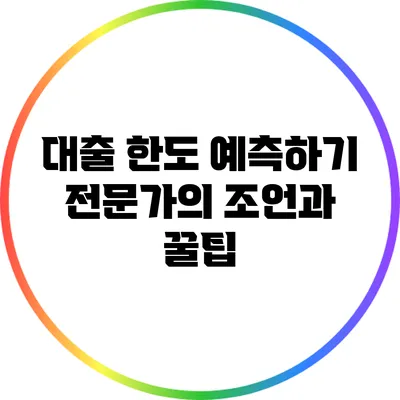 대출 한도 예측하기: 전문가의 조언과 꿀팁