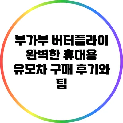 부가부 버터플라이: 완벽한 휴대용 유모차 구매 후기와 팁