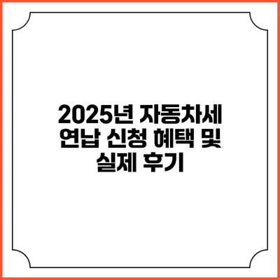 2025년 자동차세 연납 신청 혜택 및 실제 후기