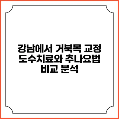 강남에서 거북목 교정 도수치료와 추나요법 비교 분석