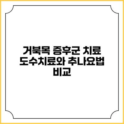 거북목 증후군 치료: 도수치료와 추나요법 비교