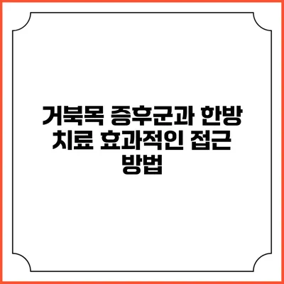 거북목 증후군과 한방 치료: 효과적인 접근 방법