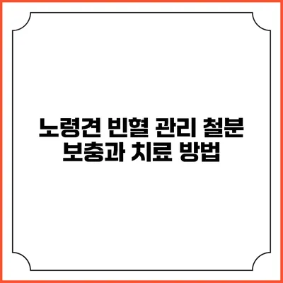 노령견 빈혈 관리: 철분 보충과 치료 방법