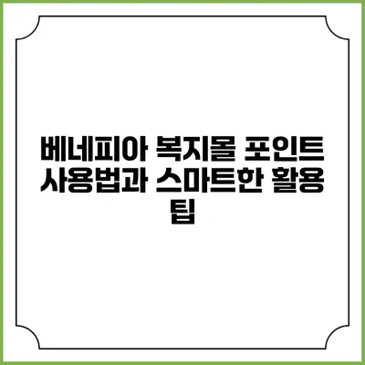 베네피아 복지몰 포인트 사용법과 스마트한 활용 팁