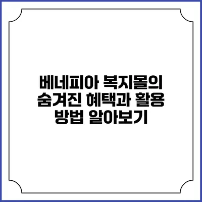 베네피아 복지몰의 숨겨진 혜택과 활용 방법 알아보기