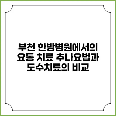부천 한방병원에서의 요통 치료: 추나요법과 도수치료의 비교