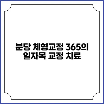 분당 체형교정 365의 일자목 교정 치료