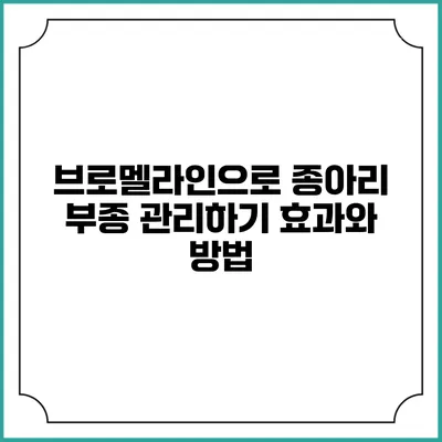브로멜라인으로 종아리 부종 관리하기: 효과와 방법