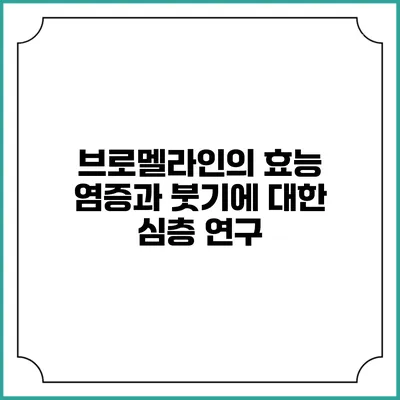 브로멜라인의 효능: 염증과 붓기에 대한 심층 연구