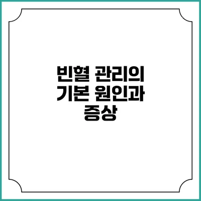 빈혈 관리의 기본 원인과 증상
