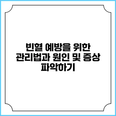 빈혈 예방을 위한 관리법과 원인 및 증상 파악하기