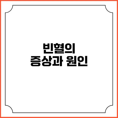빈혈의 증상과 원인