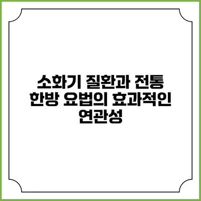 소화기 질환과 전통 한방 요법의 효과적인 연관성