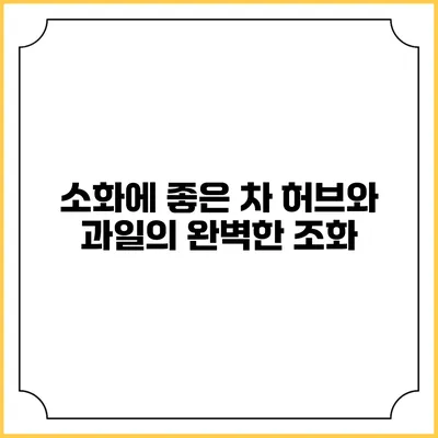 소화에 좋은 차: 허브와 과일의 완벽한 조화