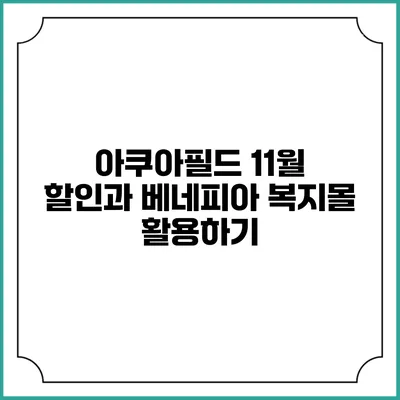 아쿠아필드 11월 할인과 베네피아 복지몰 활용하기