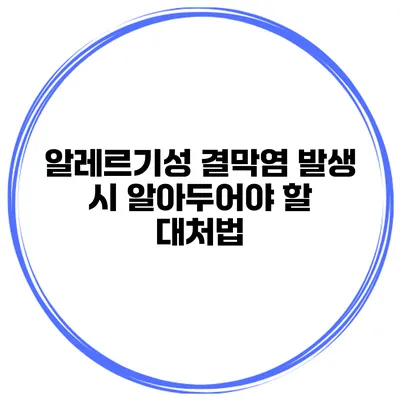 알레르기성 결막염 발생 시 알아두어야 할 대처법