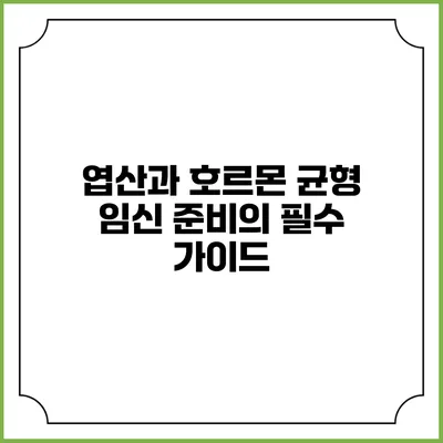 엽산과 호르몬 균형: 임신 준비의 필수 가이드