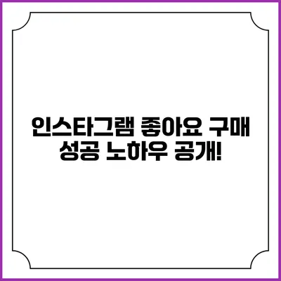 인스타그램 좋아요 구매 성공 노하우 공개!