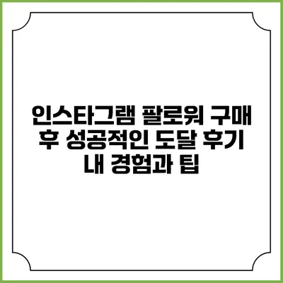 인스타그램 팔로워 구매 후 성공적인 도달 후기: 내 경험과 팁
