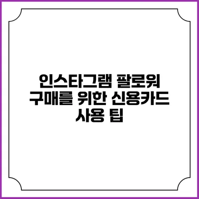 인스타그램 팔로워 구매를 위한 신용카드 사용 팁