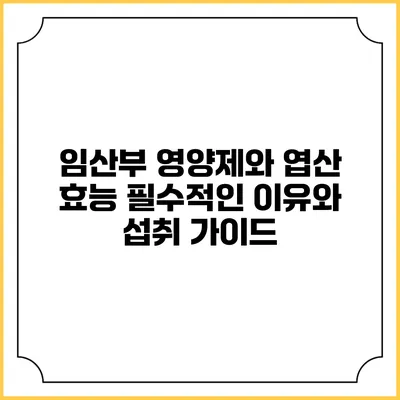 임산부 영양제와 엽산 효능: 필수적인 이유와 섭취 가이드