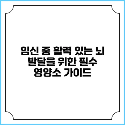 임신 중 활력 있는 뇌 발달을 위한 필수 영양소 가이드