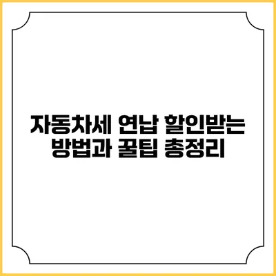 자동차세 연납 할인받는 방법과 꿀팁 총정리