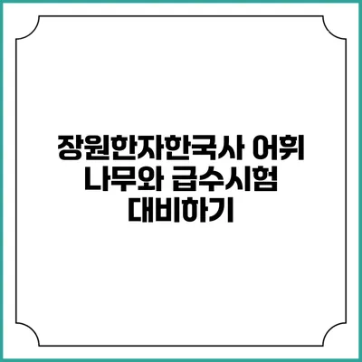 장원한자한국사 어휘 나무와 급수시험 대비하기