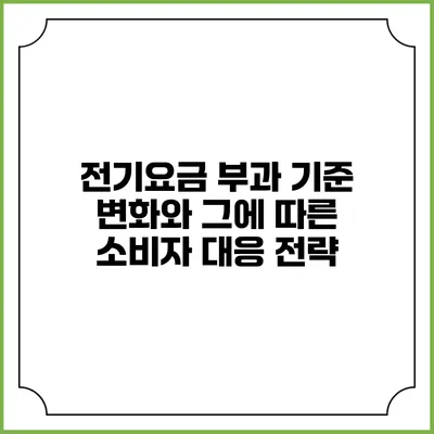 전기요금 부과 기준 변화와 그에 따른 소비자 대응 전략
