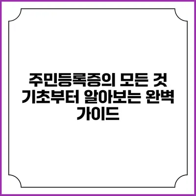주민등록증의 모든 것: 기초부터 알아보는 완벽 가이드