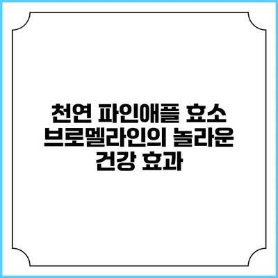 천연 파인애플 효소 브로멜라인의 놀라운 건강 효과