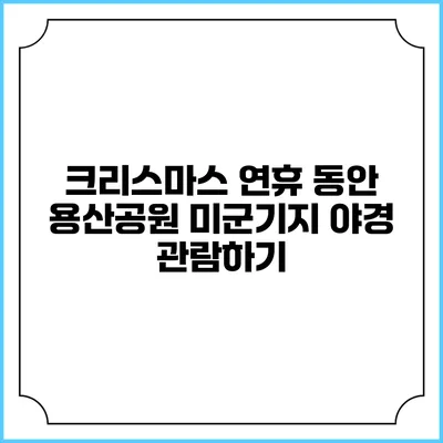 크리스마스 연휴 동안 용산공원 미군기지 야경 관람하기