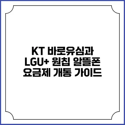 KT 바로유심과 LGU+ 원칩 알뜰폰 요금제 개통 가이드
